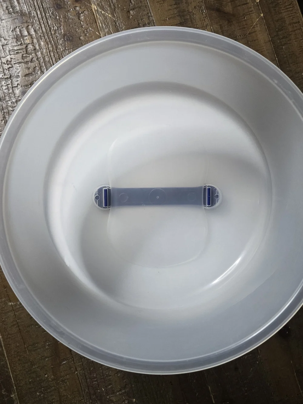 Sterilite Round Cake Carrier with Locking Handles & Clear Dome Lid – White/Blue